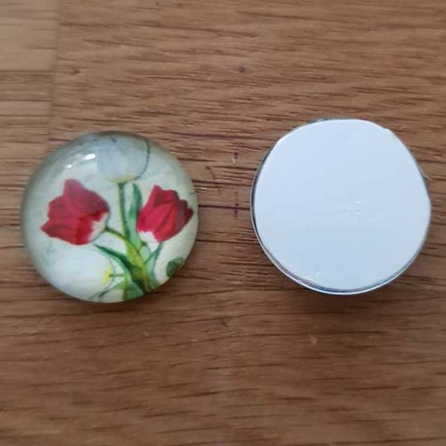 Cabochon rond en verre 20mm divers 025