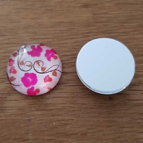 Cabochon rond en verre 25mm divers 007