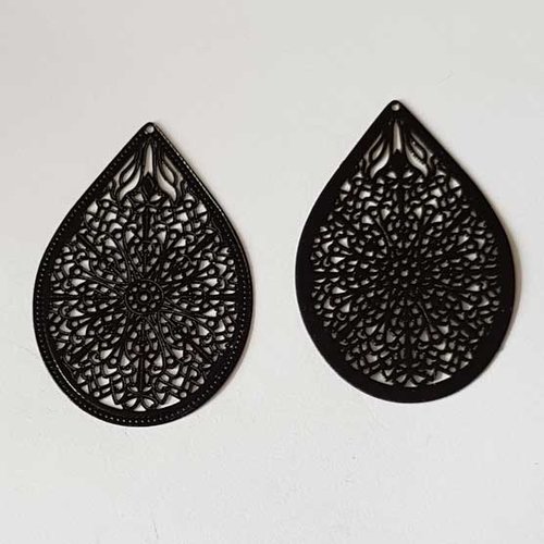 Estampe n°29 goutte 48 mm noir estampe filigrane