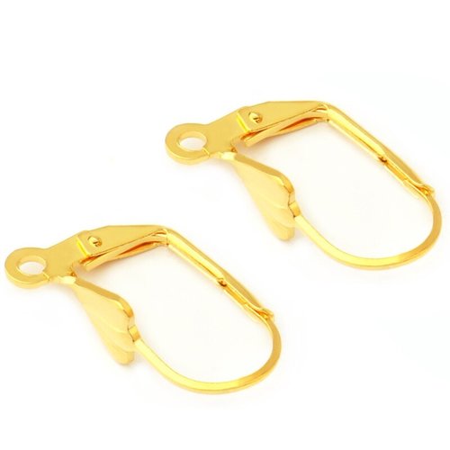 Support boucle d'oreille dormeuse inoxydable n°03 doré