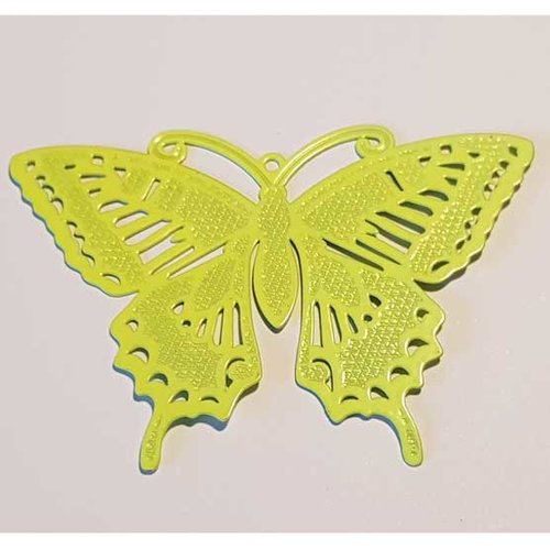 Breloque papillon n°23 jaune 71 x 50 mm