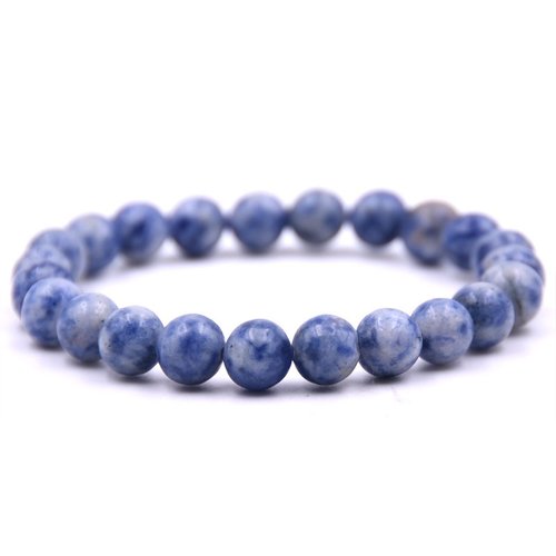 Bracelet en pierre synthétique pierre bleue du sport perles de 08 mm n°34