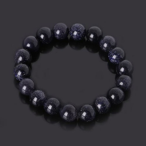 Bracelet en pierre synthétique perles bleu goldstone de 06 mm n°04