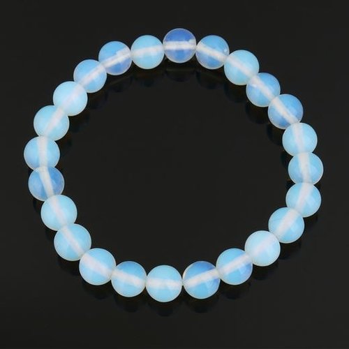Bracelet en pierre synthétique perles sea opal de 06 mm n°06