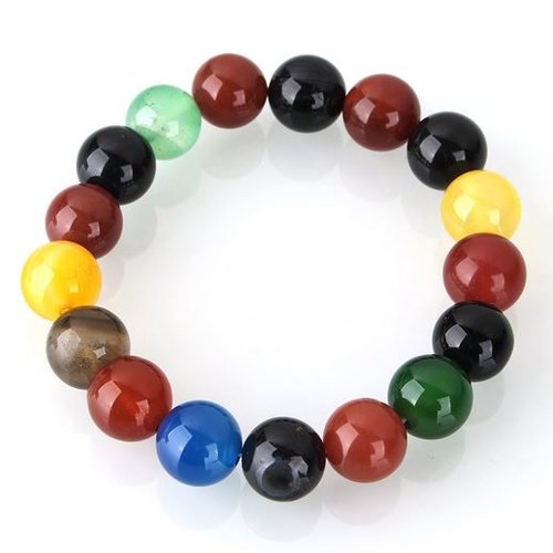 Bracelet en pierre synthétique perles rainbow agate de 06 mm n°07