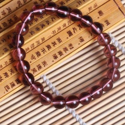 Bracelet perle de verre 08 mm rouge fushia