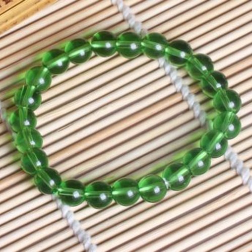 Bracelet perle de verre 08 mm vert