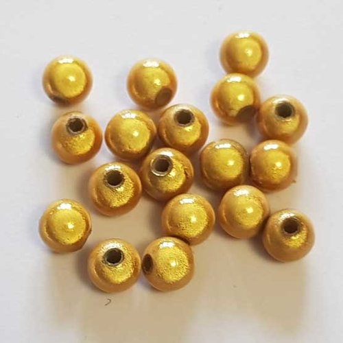 Perle magique ronde 06 mm jaune doré x 10