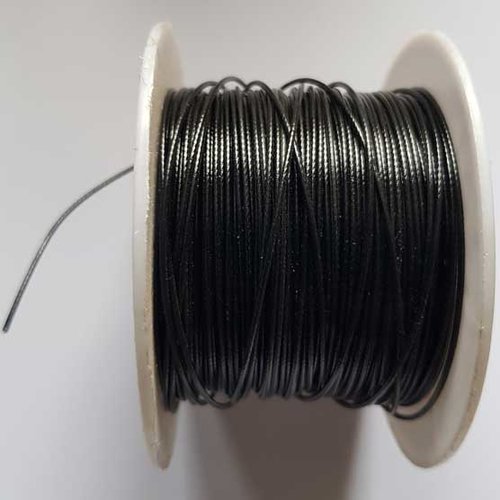 Fil câblé noir diamètre 1 mm