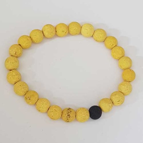Bracelet en pierre bi-couleur perles de 08 mm n°q-01