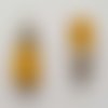 Pompon suédine uni 25 mm n°05 jaune à franges