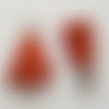 Pompon cuir uni 38 mm n°17 orange à franges
