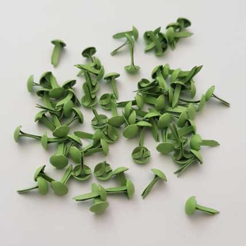 100 attaches parisiennes rondes vert 5 mm