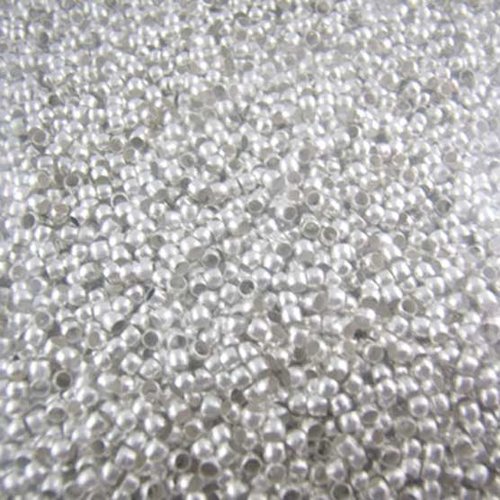 10 perles à écraser de 1 mm argent