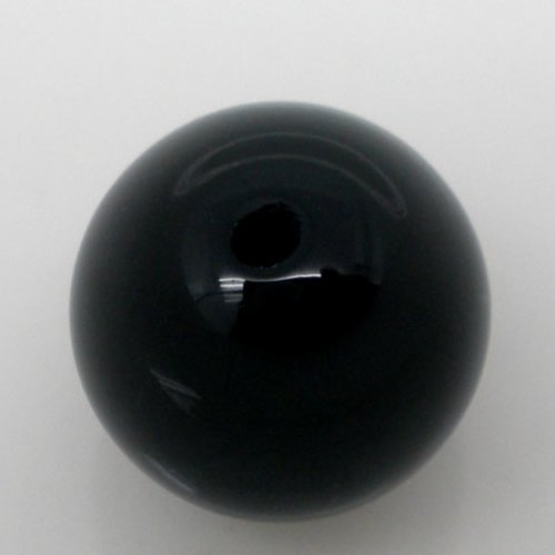 10 perles en agate ( teint ) rond noir 10mm classement b
