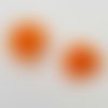 2 pompons fourrures 30 mm orange