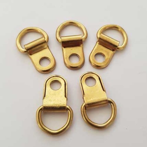 5 attaches pour cadre en métal couleur doré 23x14mm