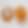 Breloque camée femme n°10 orange doré ovale en résine