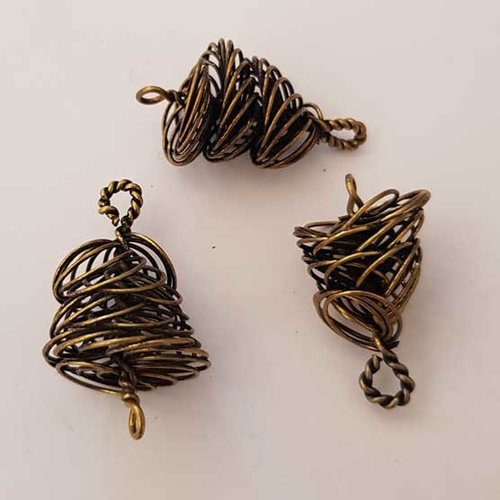 Breloque goutte ajouré n°14 bronze doré vieilli