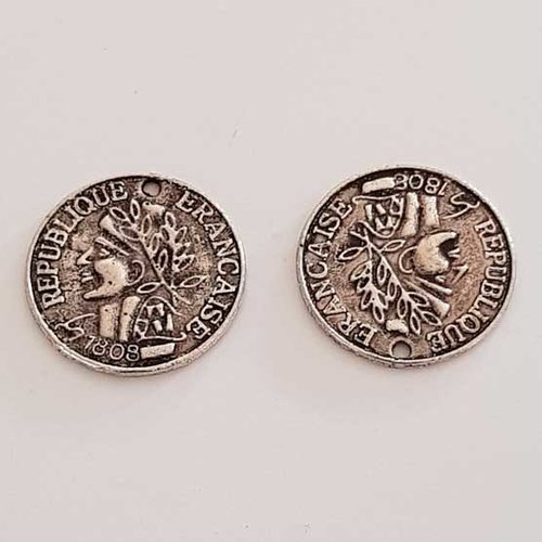 Breloque médaille pièce 23 mm argent-01