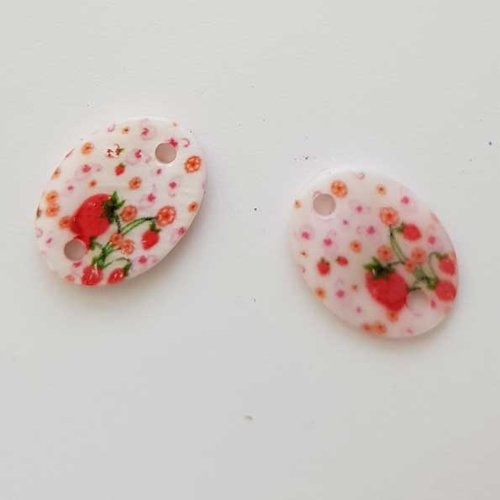 Entre deux fantaisie ovale à fleurs 20x14 mm n°04 intercalaire entre deux