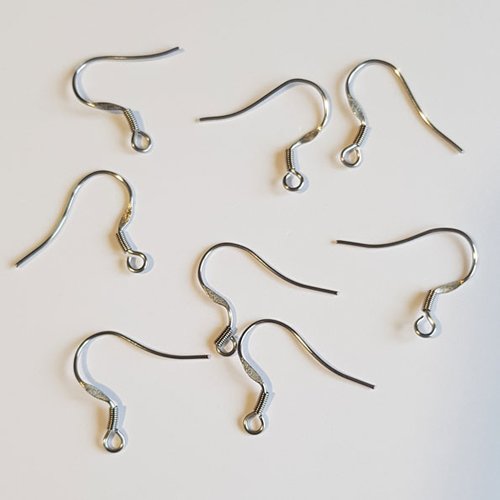 Lot n°019 x 5 paires support boucle d'oreille hameçon argent vieilli