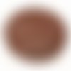 Galet plat résine rond 40 x 10 mm effet cuir brun foncé