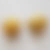 Perle brillante ovale plate jaune 23 mm
