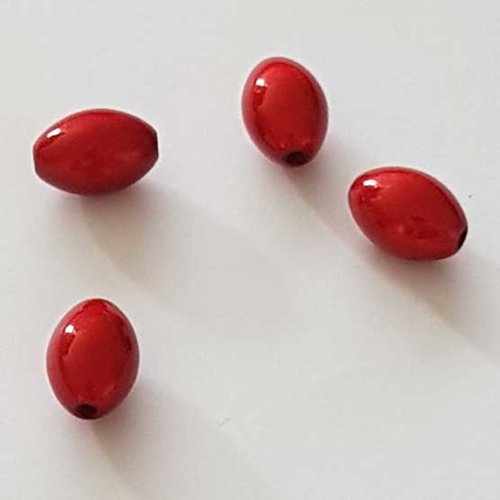 Perle magique ovale rouge 01 14 mm