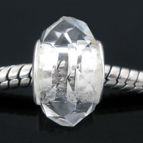 Perle n°0108 transparent compatible européen style pandora grand trou