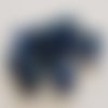 Perle ronde effet gomme tacheté 10 mm bleu 02