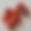 Perle ronde effet gomme tacheté 10 mm orange 01