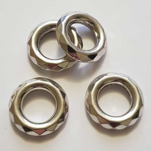 Perle rondelle plate anneau intercalaire en métal argenté 041 argent