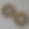 Perle rondelle plate anneau intercalaire en métal argenté 033 vieil or