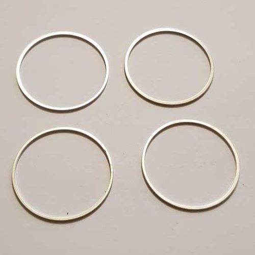 Perle rondelle plate anneau intercalaire métal argenté 057 argent