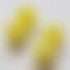 Perle verre ronde 14 mm jaune 01 x 1 pièce