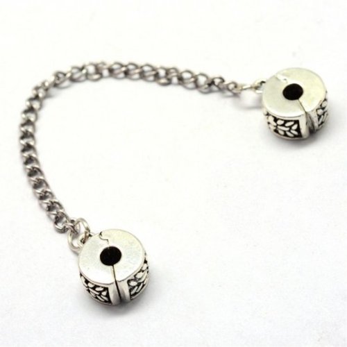 Stopper de sécurité n°02-02 argent vieilli fermoir clip maille serpent européen