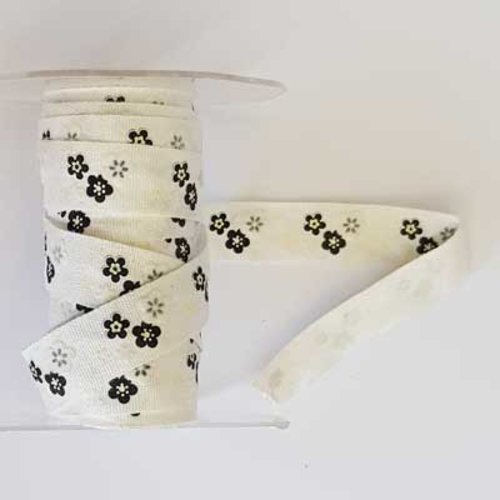 Ruban galon 16 mm motif fleur n°02