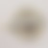 Ruban galon 20 mm motif fantaisie blanc pois noir n°01