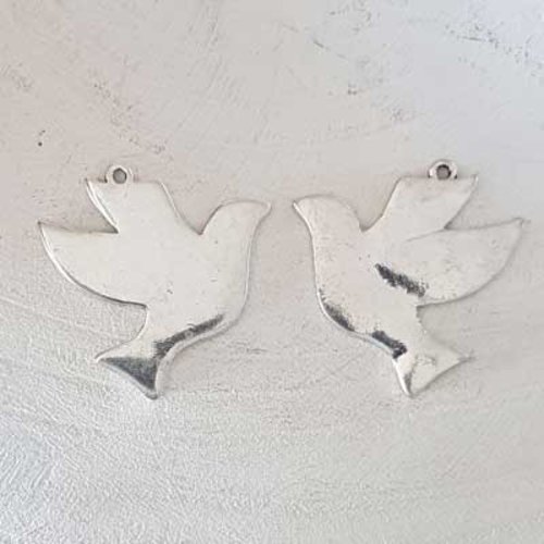 Breloque oiseaux n°16 argent 29 x 31 mm
