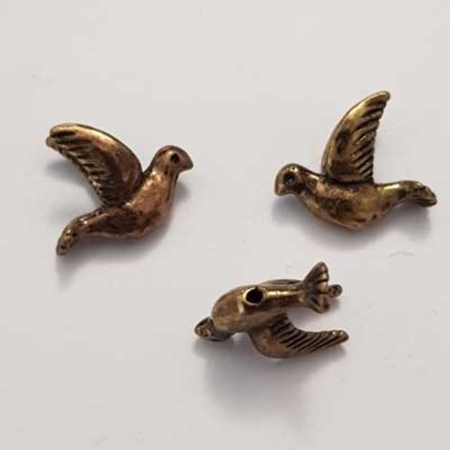 Breloque perle oiseau n°03 bronze