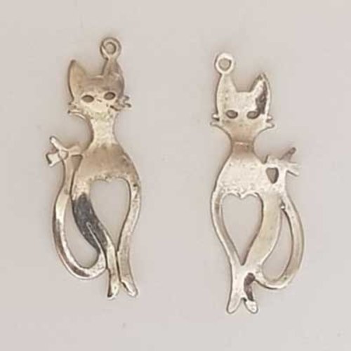 Breloque chat n°30 argent