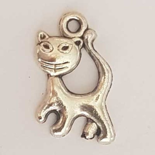 Breloque chat n°33 argent