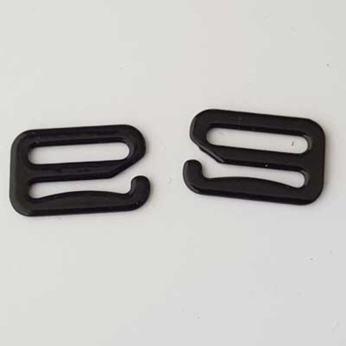 Agrafe soutien-gorge noir 17 mm x 1 paire
