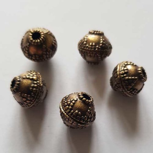 Perle divers en métal argenté 046 bronze
