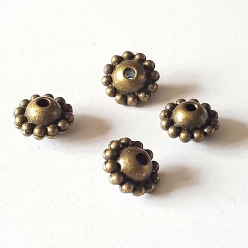 Perle divers en métal argenté 067 bronze