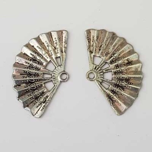 Breloque pendentif eventail n°02 argent