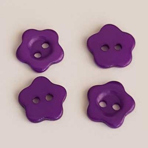 Boutons fantaisie, enfants, bébés motif fleur n°09 violet