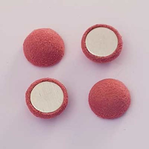Cabochon rond en tissus rose 20 mm n°04