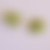 Fleur tissus à carreaux vichy vert et blanc 25 mm n°02